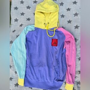 TEDDY FRESH Heavyweight Pastel Color Block Hooded Sweatshirt Unisex Medium